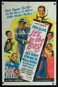 p300 IT'S IN THE BAG one-sheet movie poster '45 Fred Allen, Jack Benny, murdery mystery!