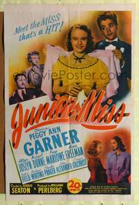 p313 JUNIOR MISS one-sheet movie poster '45 Peggy Ann Garner, Scotty Beckett