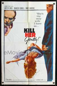 p316 KILL HER GENTLY one-sheet movie poster '58 English noir, cool image!