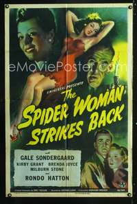 p676 SPIDER WOMAN STRIKES BACK one-sheet movie poster '46 sexy artwork of Gale Sondergaard!