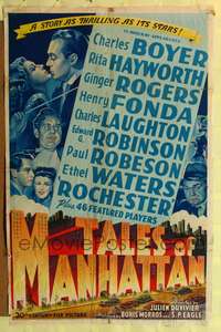 p718 TALES OF MANHATTAN style B one-sheet movie poster '42 all-star cast!