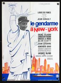 a387 GENDARME IN NEW YORK French 23x32 movie poster R74 Hurel art!