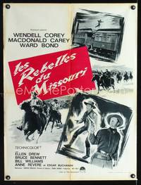 a390 GREAT MISSOURI RAID French 23x32 movie poster '51 cowboy art!