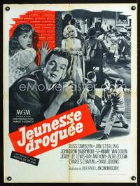 a398 HIGH SCHOOL CONFIDENTIAL French 23x32 movie poster '58 Van Doren