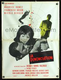 a414 LA DENONCIATION French 23x32 movie poster '62 cool Siry art!