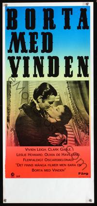 a140 GONE WITH THE WIND Swedish stolpe movie poster R87 Gable, Leigh