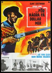 a091 FOR A FEW DOLLARS MORE Swedish movie poster R75 Eastwood, Leone