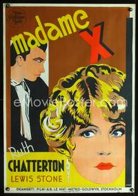 a104 MADAME X Swedish movie poster '29 Ruth Chatterton by Leander!