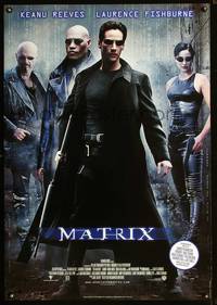 a106 MATRIX DS black Swedish movie poster '99 Keanu Reeves, Wachowski