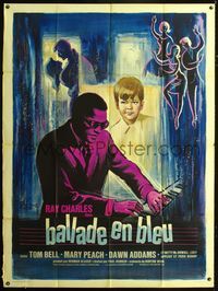 c358 BLUES FOR LOVERS French one-panel movie poster '65 great artwork of Ray Charles by Grinsson!