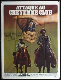 c369 CHEYENNE SOCIAL CLUB French 1panel '70 cool image of Jimmy Stewart & Henry Fonda by Vaissier!