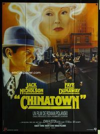 c370 CHINATOWN French one-panel movie poster R90s Roman Polanski, best art of Jack Nicholson!