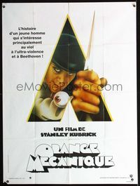 c378 CLOCKWORK ORANGE French one-panel movie poster R90s Stanley Kubrick classic, Phillip Castle art