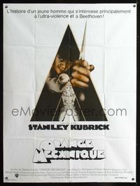 c379 CLOCKWORK ORANGE French 1p R70s Stanley Kubrick classic, art of Malcolm McDowell by Castle!