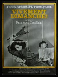 c384 CONFIDENTIALLY YOURS French 1panel '83 Francois Truffaut, Fanny Ardant, Jean-Louis Trintignant