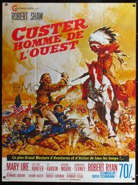 c394 CUSTER OF THE WEST French one-panel poster '68 Robert Shaw as the Civil War's famous General!