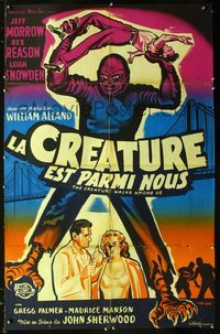 c308 CREATURE WALKS AMONG US French 31x47 '56 great different art by Constantine Belinsky!