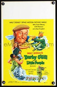 c083 DARBY O'GILL & THE LITTLE PEOPLE window card poster '59 Disney, Sean Connery, Albert Sharpe