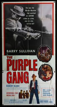 1a338 PURPLE GANG 3sheet '59 Robert Blake, Barry Sullivan, they matched Al Capone crime for crime!