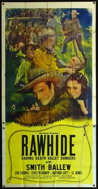 1a341 SMITH BALLEW three-sheet movie poster R40s cowboy Smith Ballew & baseball star Lou Gehrig!