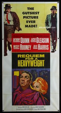 1a342 REQUIEM FOR A HEAVYWEIGHT 3sheet '62 Anthony Quinn, Jackie Gleason, Mickey Rooney, boxing!