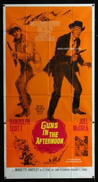 1a346 RIDE THE HIGH COUNTRY int'l 3sheet '62 Randolph Scott, Joel McCrea, Guns in the Afternoon!