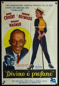 1a538 SAY ONE FOR ME Argentinean movie poster '59 great artwork of Bing Crosby & Debbie Reynolds!