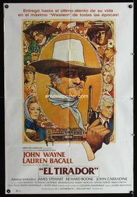 1a544 SHOOTIST Argentinean movie poster '76 best Richard Amsel artwork of John Wayne!