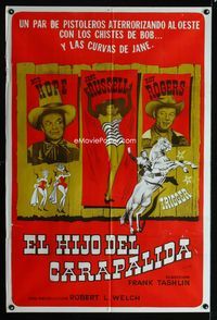 1a548 SON OF PALEFACE Argentinean poster '52 Roy Rogers & Trigger, Bob Hope, sexy Jane Russell!