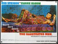 1a131 ILLUSTRATED MAN British quad movie poster '69 Ray Bradbury, cool tattoo image!