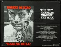 1a170 RAGING BULL British quad movie poster '80 Robert De Niro, Martin Scorsese, boxing classic!