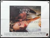 1a181 SOPHIE'S CHOICE British quad '82 great close up romantic image of Meryl Streep & Kevin Kline!