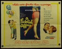 1c609 TICKLISH AFFAIR half-sheet poster '63 Shirley Jones, Gig Young, Red Buttons, Carolyn Jones