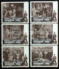 1d243 CRASHING THRU 6 movie lobby cards R40s James Newill as Renfrew of the Royal Mounted!