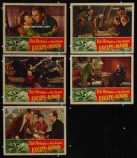 1d484 ESCAPE TO DANGER 5 movie lobby cards '44 Ann Dvorak, Eric Portman