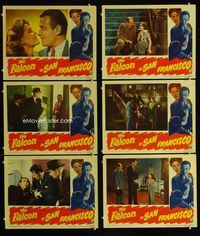 1d256 FALCON IN SAN FRANCISCO 6 movie lobby cards '45 detective Tom Conway in California!