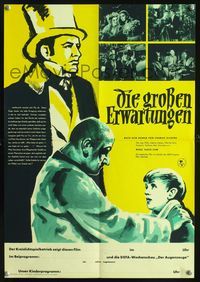 1o227 GREAT EXPECTATIONS East German 16x23 '60 David Lean, Charles Dickens, cool Schonfeld art!