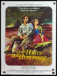 1o423 WUTHERING HEIGHTS French 23x32 R70s great Tealdi art of Olivier & Oberon in the heather!