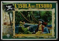 1o176 TREASURE ISLAND Italian 13x19 pbusta '50 Bobby Driscoll, Robert Newton as Long John Silver!