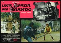 1o156 UNA SPADA PER BRANDO Italian photobusta movie poster '70 Paul Winston, cool duelling scene!