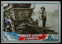 1o177 WESTWARD THE WOMEN Italian 13x19 photobusta poster '51 Robert Taylor & Denise Darcel by wagon!