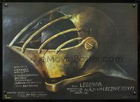 1o600 VASILI BUSLAYEV Polish movie poster '82 cool Sadowski art of bird in knight's helmet!