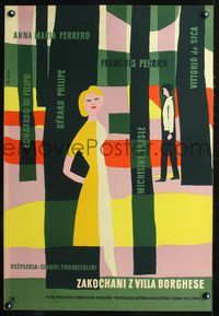 1o691 VILLA BORGHESE Polish 23x33 movie poster '56 Vittorio de Sica, artwork by Waldemar Swierzy!