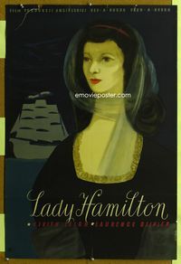 1o684 THAT HAMILTON WOMAN Polish 23x33 '41 cool artwork portrait of Vivien Leigh by K. Wenzel!