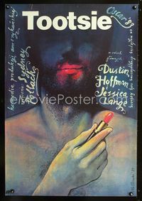 1o597 TOOTSIE Polish movie poster '82 great different Wieslaw Walkuski lipstick art!