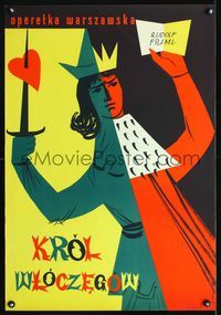 1o690 VAGABOND KING Polish stage play poster '59 cool artwork by Srokowski!