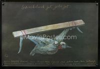 1o606 WHEREVER YOU ARE Polish poster '88 wild artwork of crucified bird by F.V.B. Starowieyski!