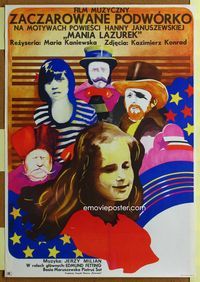 1o701 ZACZAROWANE PODWORKO Polish 23x32 movie poster '74 Maria Kaniewska, cool Jakub Erol art!