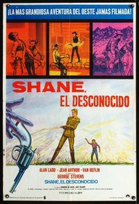 1o291 SHANE Spanish R66 most classic western, Alan Ladd, Jean Arthur, Van Heflin, Brandon De Wilde