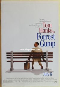 1p127 FORREST GUMP DS advance one-sheet movie poster '94 Tom Hanks & Robert Zemeckis classic!